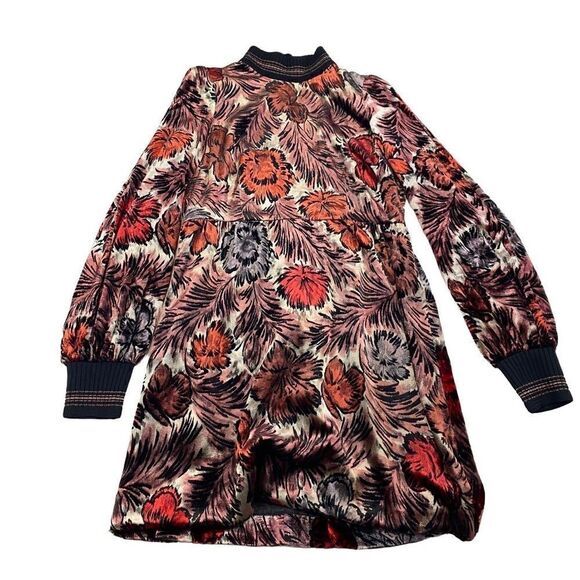 Marc Jacobs Velvet Jacquard Floral Long Sleeve Dress 10 - Picture 4 of 12